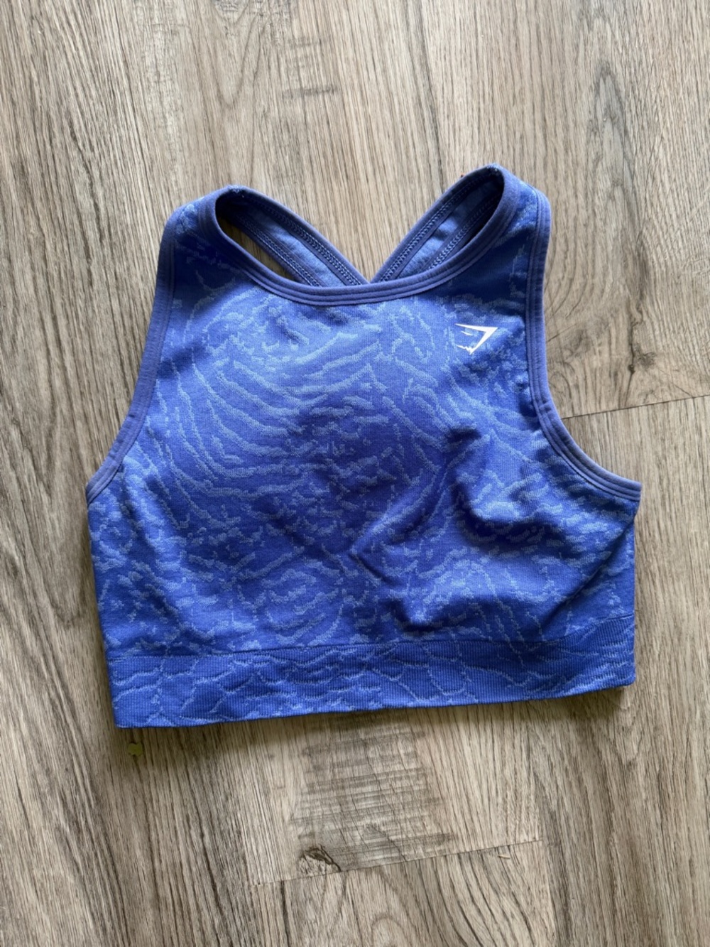 Gymshark Blue High Neck Seamless Sports Bra